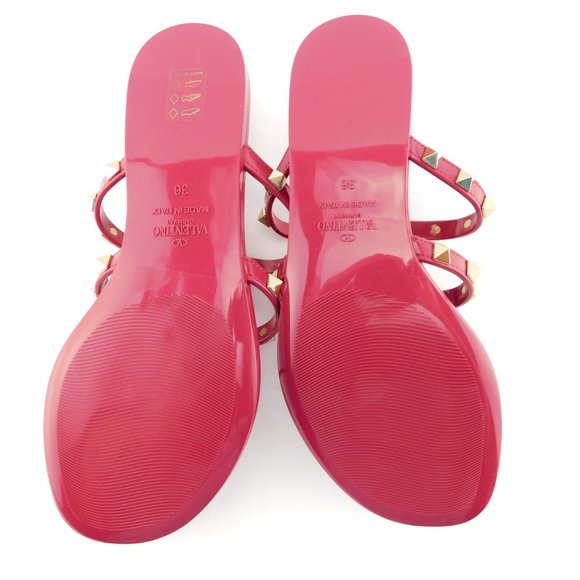 New VALENTINO Rockstud Magenta Pink Jelly Sandals 36 - Picture 3 of 6